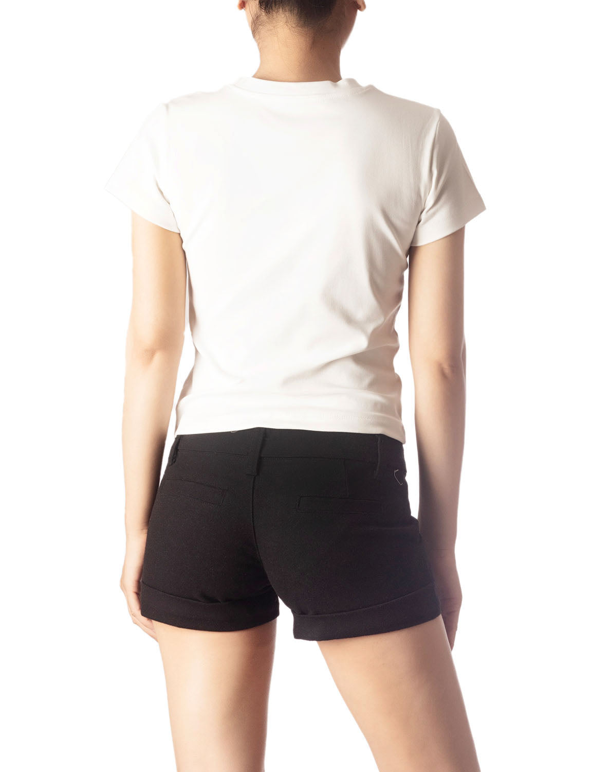 Women's Casual Stretchy Plain Pattern Cotton Comfort Short Sleeves T-shirt