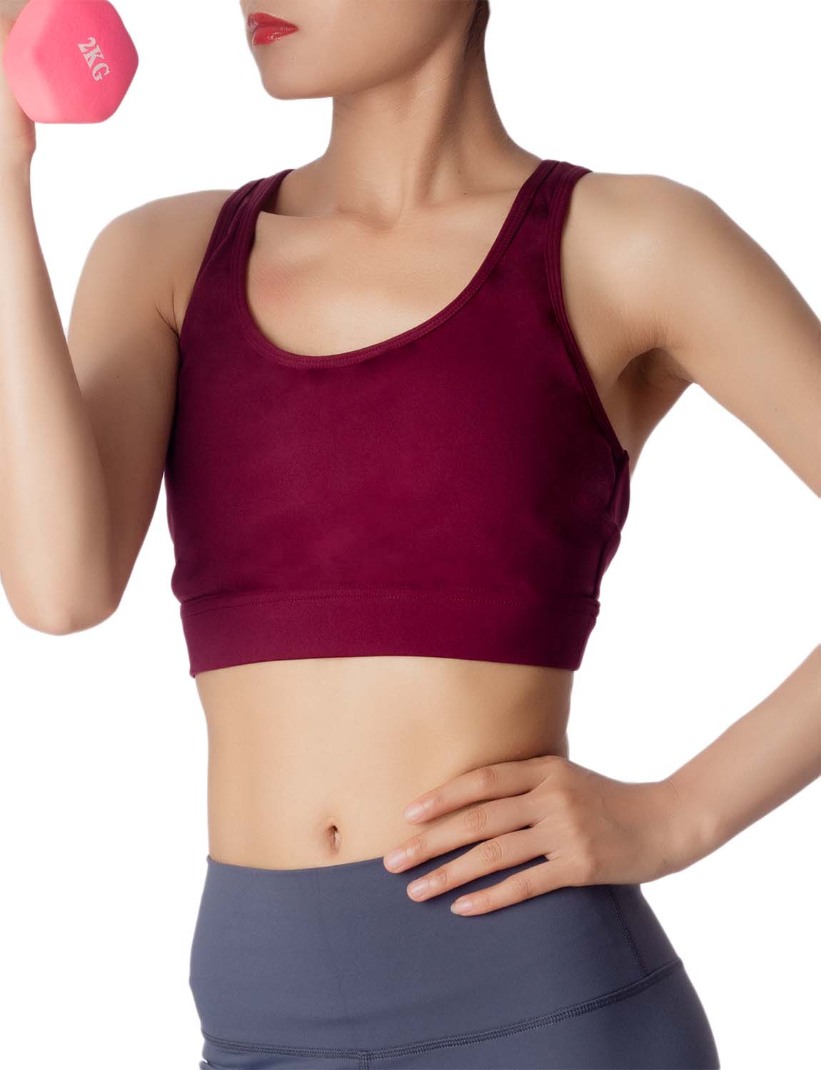 Women's Strappy Crop Top Yoga Fitness Gym Sheer Straps Wireless Sports Bra