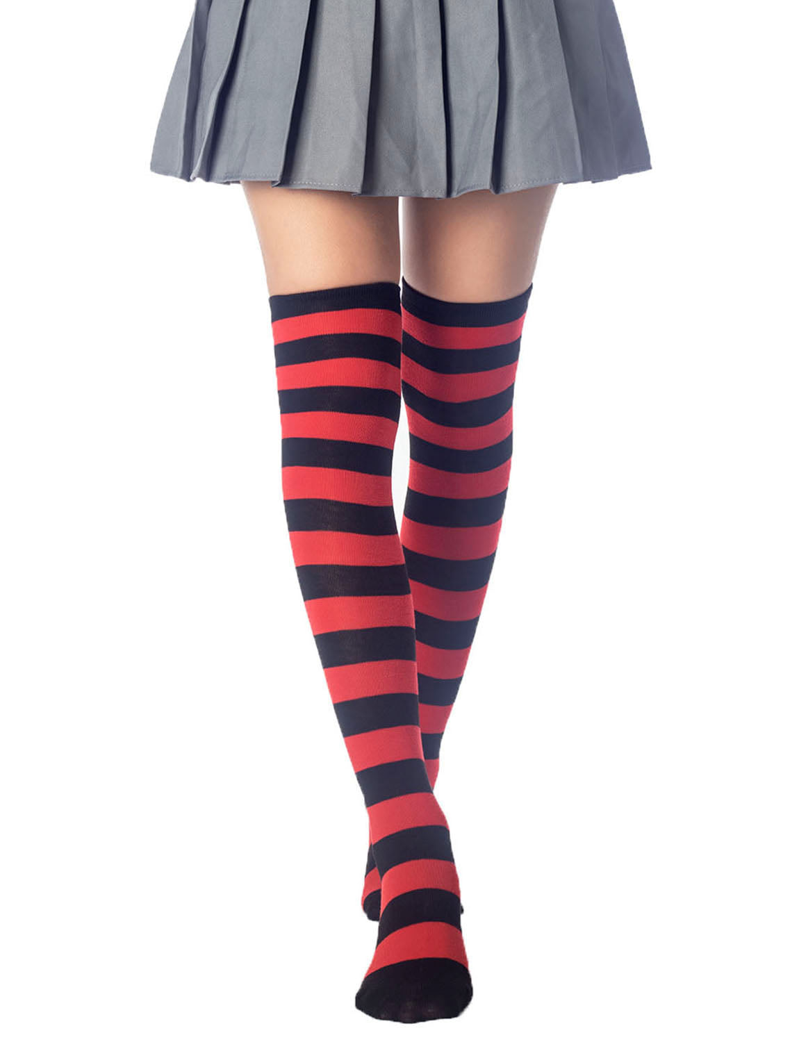 Women's Zebra Stripes Sports Casual Over The Knee Hold-up Thigh High Long Socks