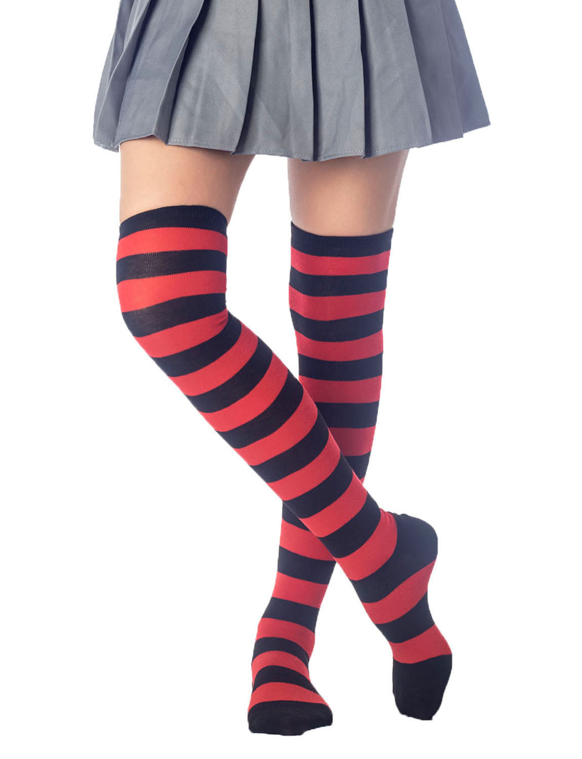 Women's Zebra Stripes Sports Casual Over The Knee Hold-up Thigh High Long Socks