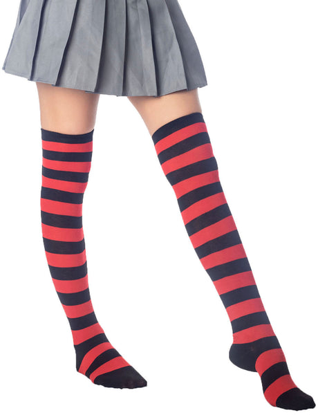 Women's Zebra Stripes Sports Casual Over The Knee Hold-up Thigh High Long Socks