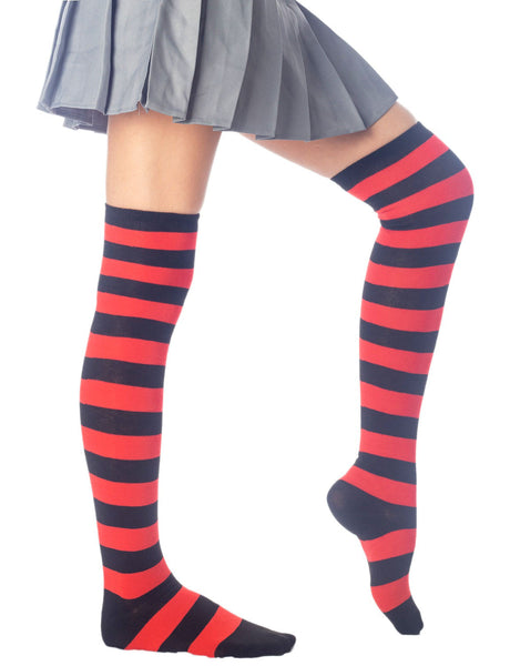 Women's Zebra Stripes Sports Casual Over The Knee Hold-up Thigh High Long Socks