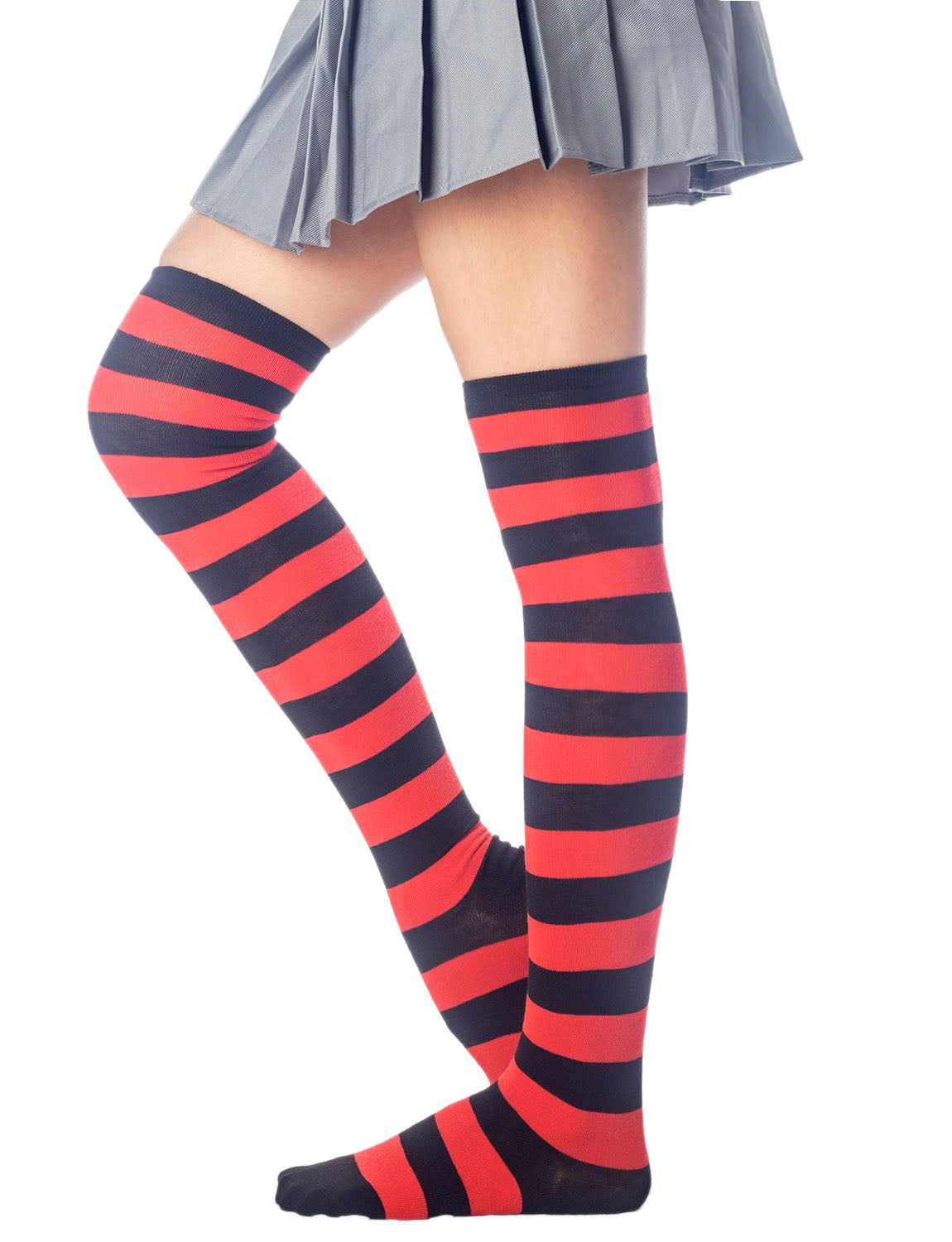 Women's Zebra Stripes Sports Casual Over The Knee Hold-up Thigh High Long Socks