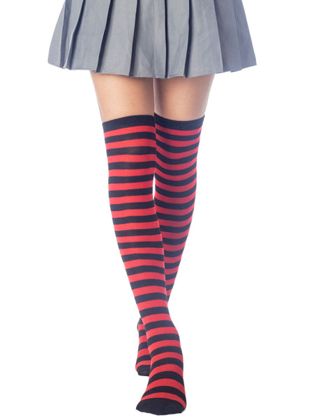 Women's Zebra Stripes Sports Over The Knee Hold-up Thigh High Long Socks
