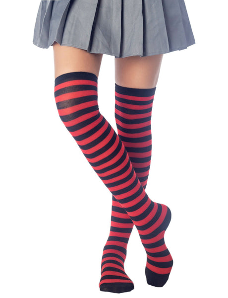 Women's Zebra Stripes Sports Casual Over The Knee Hold-up Thigh High Long Socks