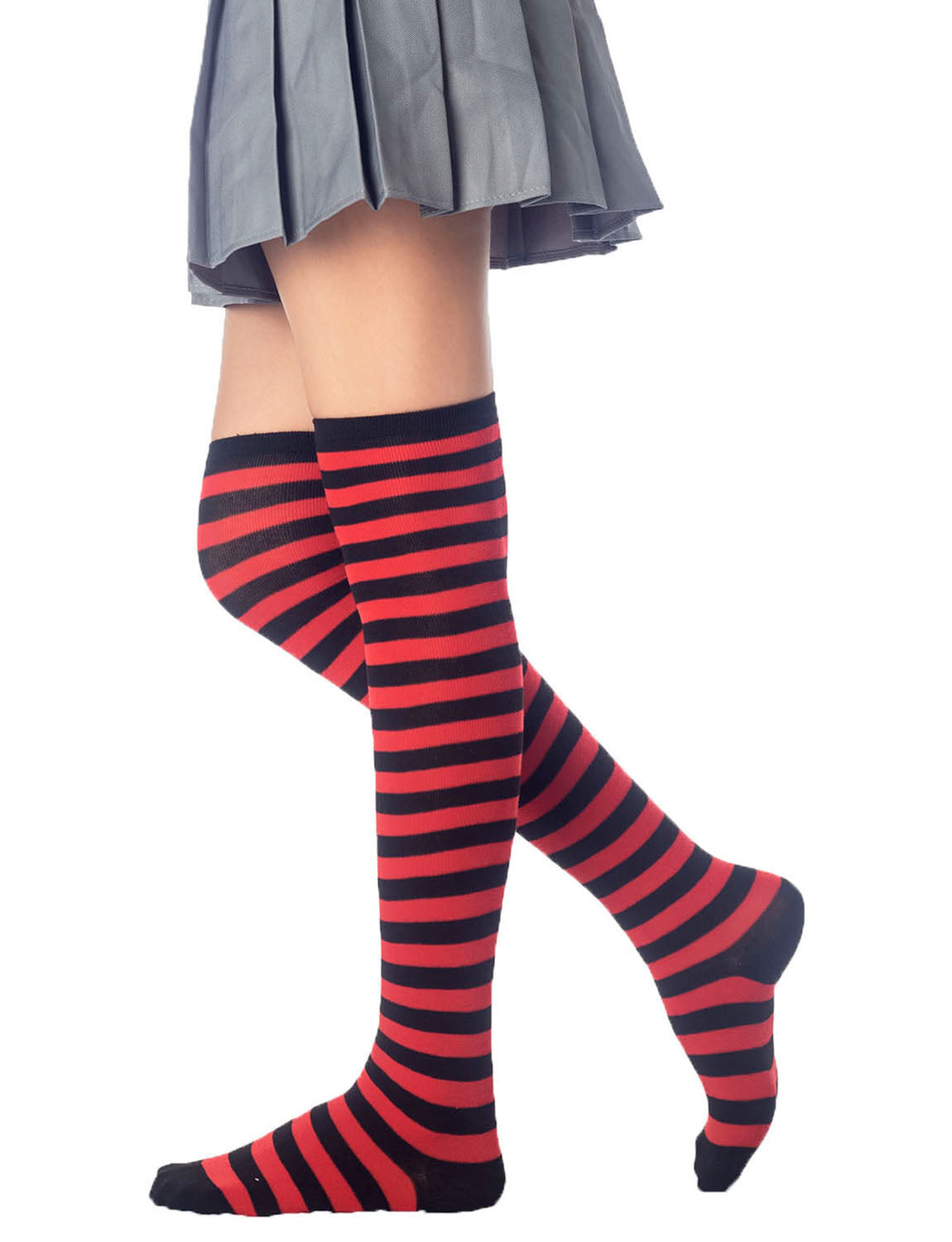 Women's Zebra Stripes Sports Over The Knee Hold-up Thigh High Long Socks