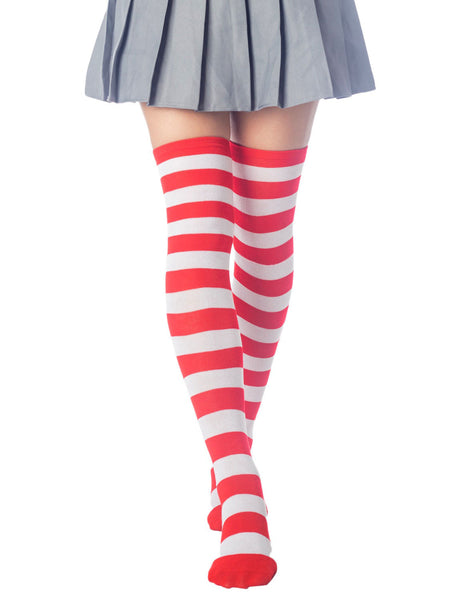 Women's Zebra Stripes Sports Casual Over The Knee Hold-up Thigh High Long Socks