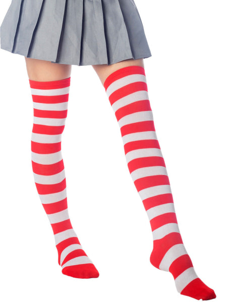 Women's Zebra Stripes Sports Casual Over The Knee Hold-up Thigh High Long Socks