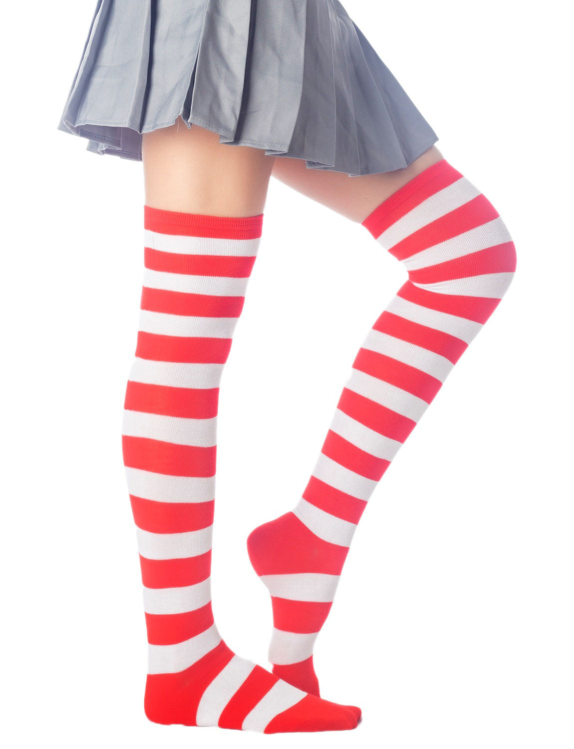 Women's Zebra Stripes Sports Casual Over The Knee Hold-up Thigh High Long Socks