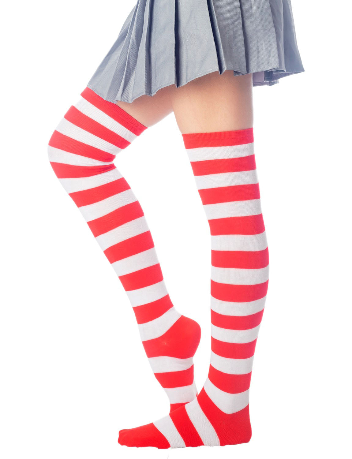 Women's Zebra Stripes Sports Casual Over The Knee Hold-up Thigh High Long Socks