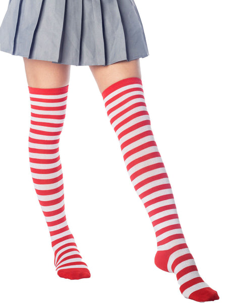 Women's Zebra Stripes Sports Casual Over The Knee Hold-up Thigh High Long Socks