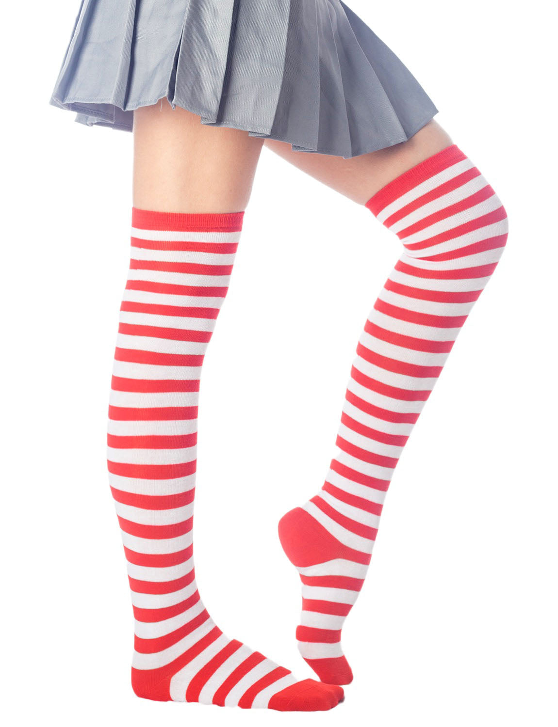 Women's Zebra Stripes Sports Casual Over The Knee Hold-up Thigh High Long Socks