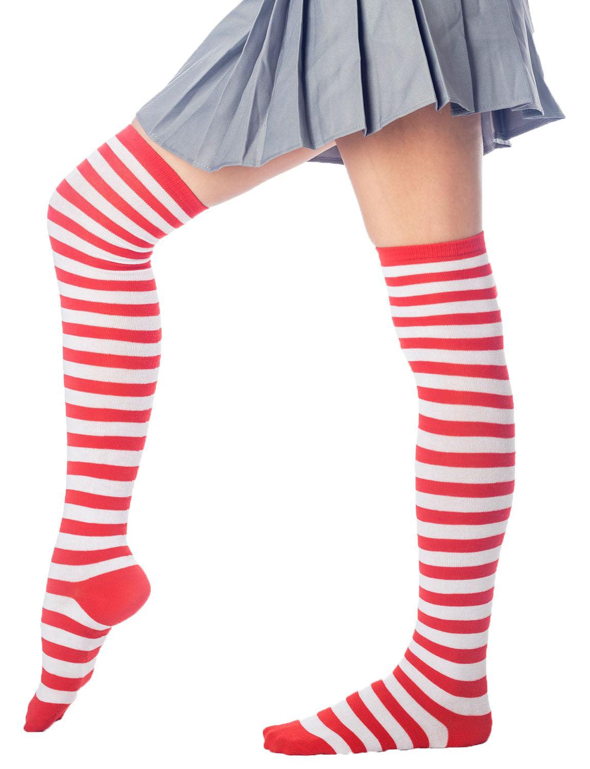 Women's Zebra Stripes Sports Casual Over The Knee Hold-up Thigh High Long Socks