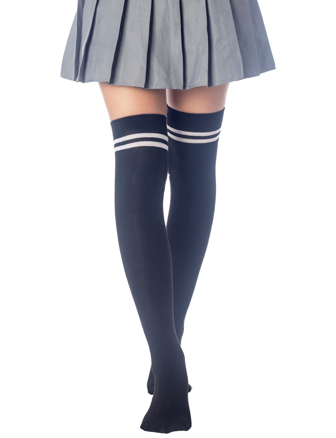Women's Football Style Stripes Sports Thigh High Long Socks