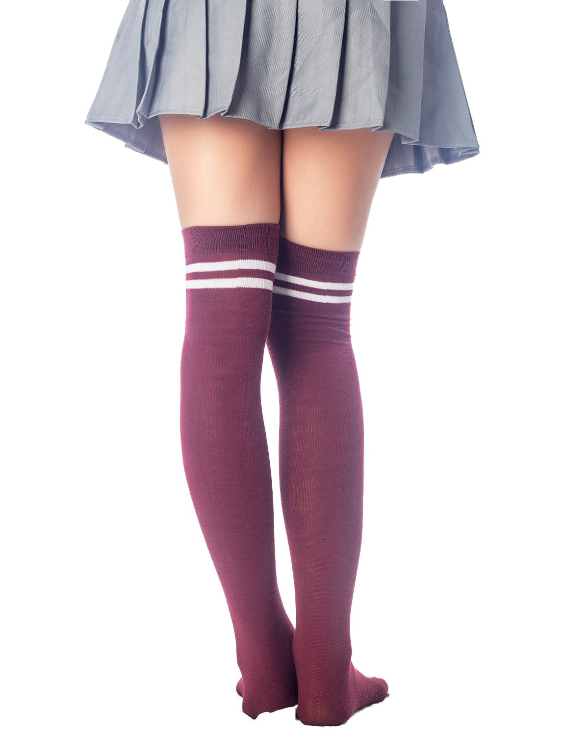Women's Football Style Stripes Sports Thigh High Long Socks