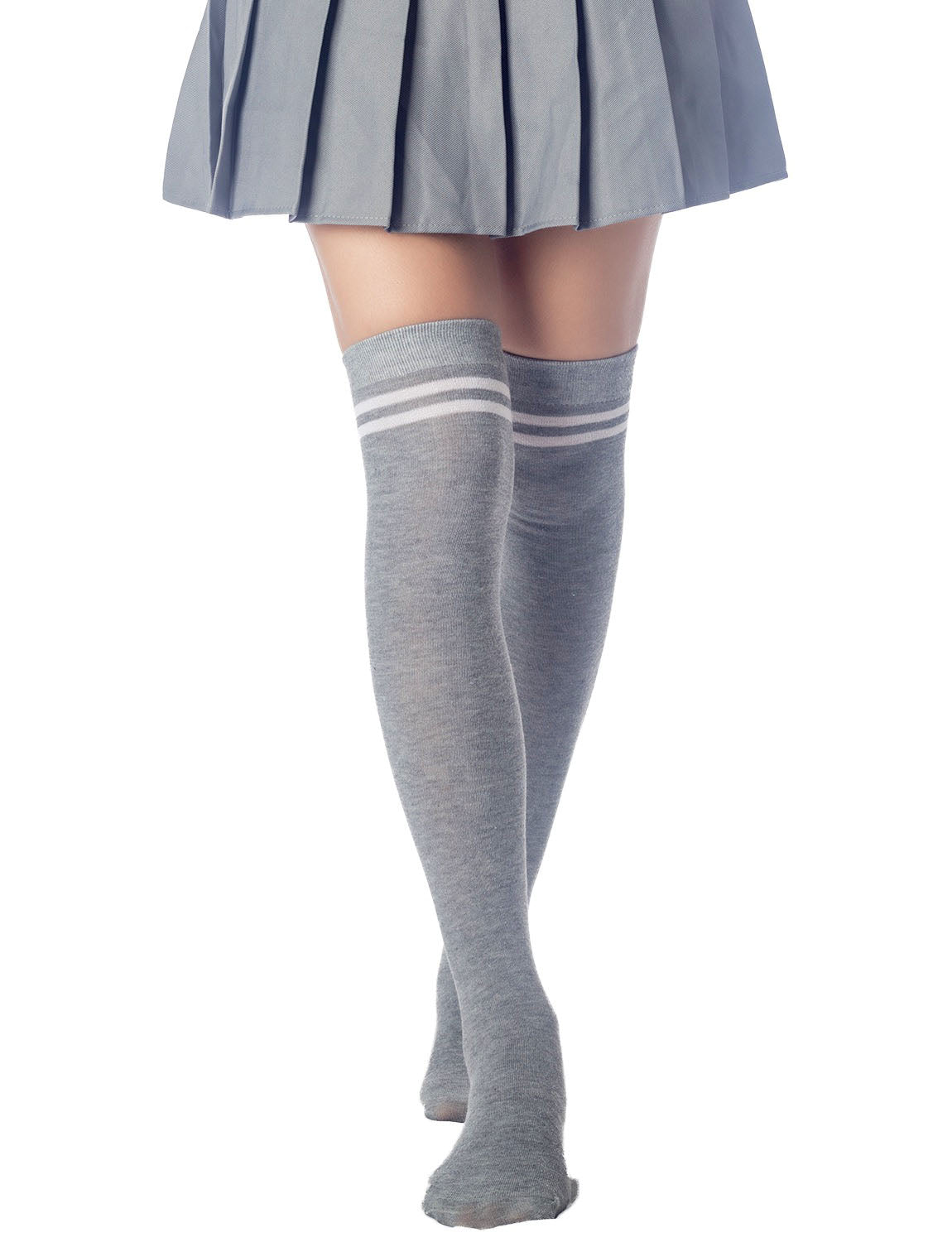 Women's Football Style Stripes Sports Thigh High Long Socks