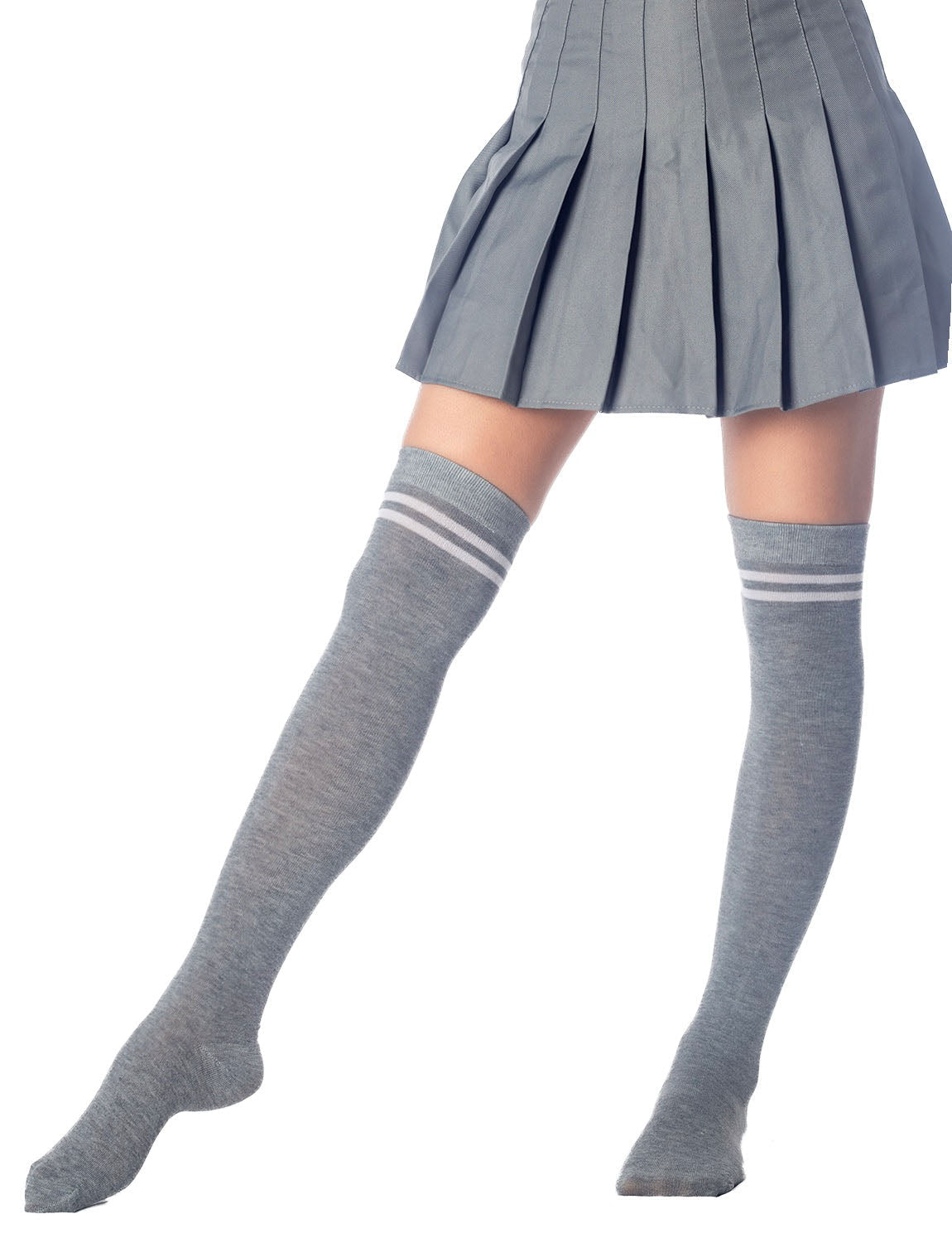 Women's Football Style Stripes Sports Casual Hold-up Thigh High Long Socks