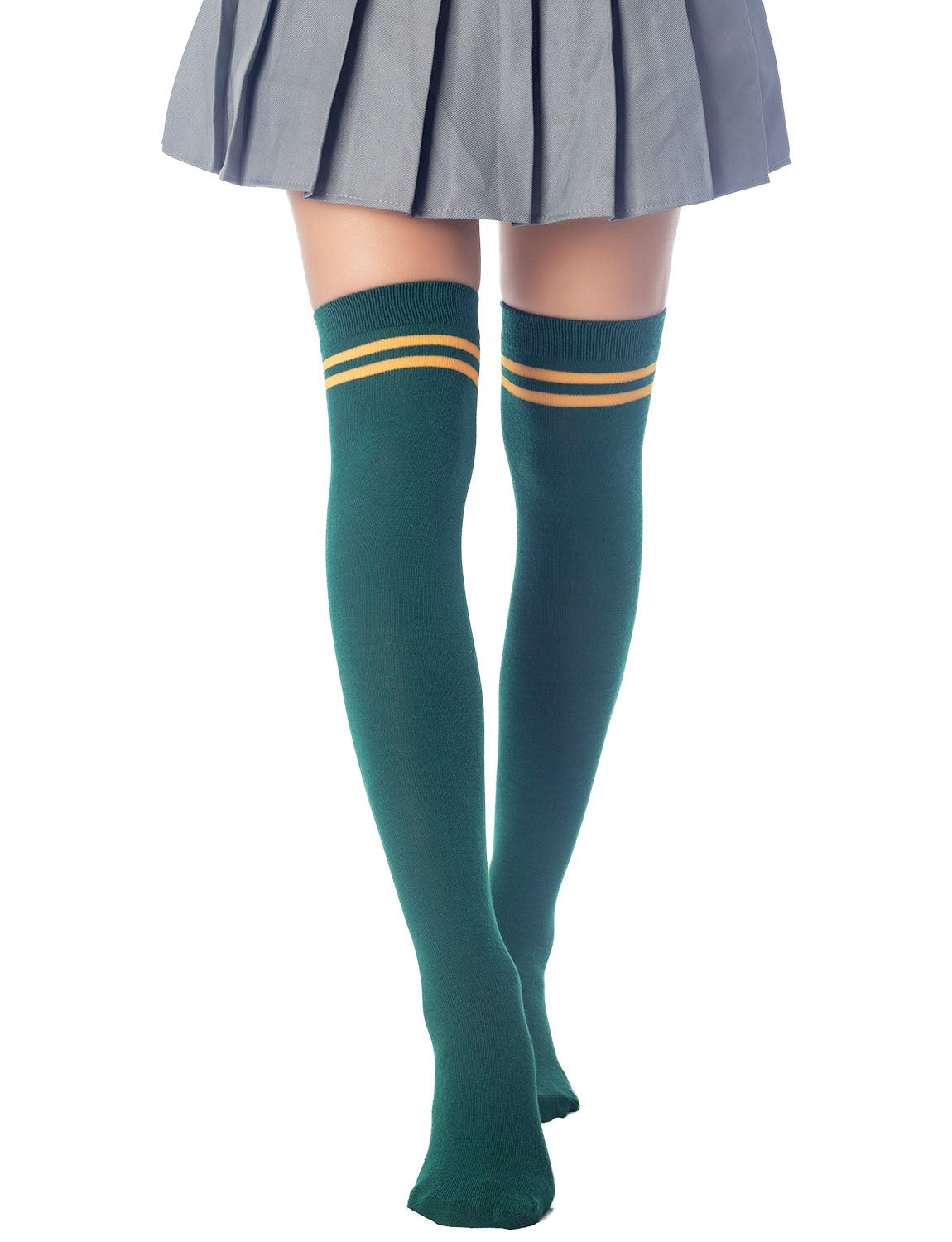 Women's Football Style Stripes Sports Thigh High Long Socks