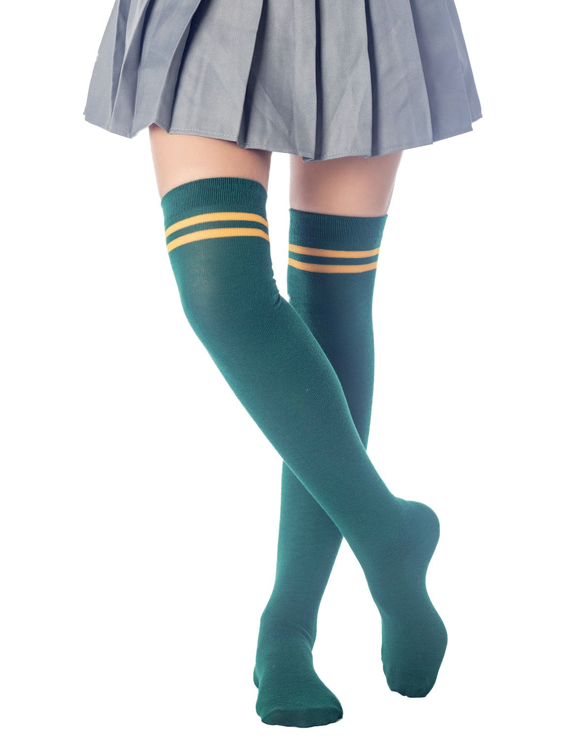 Women's Football Style Stripes Sports Thigh High Long Socks