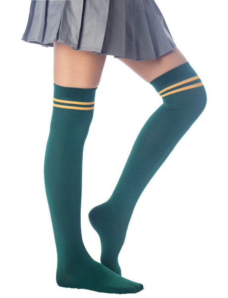 Women's Football Style Stripes Sports Thigh High Long Socks