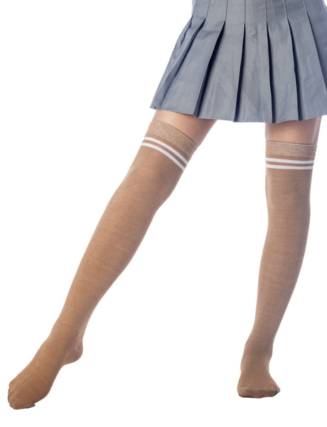 Women's Football Style Stripes Sports Thigh High Long Socks