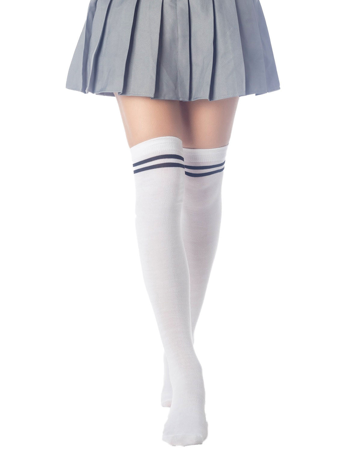 Women's Football Style Stripes Sports Thigh High Long Socks