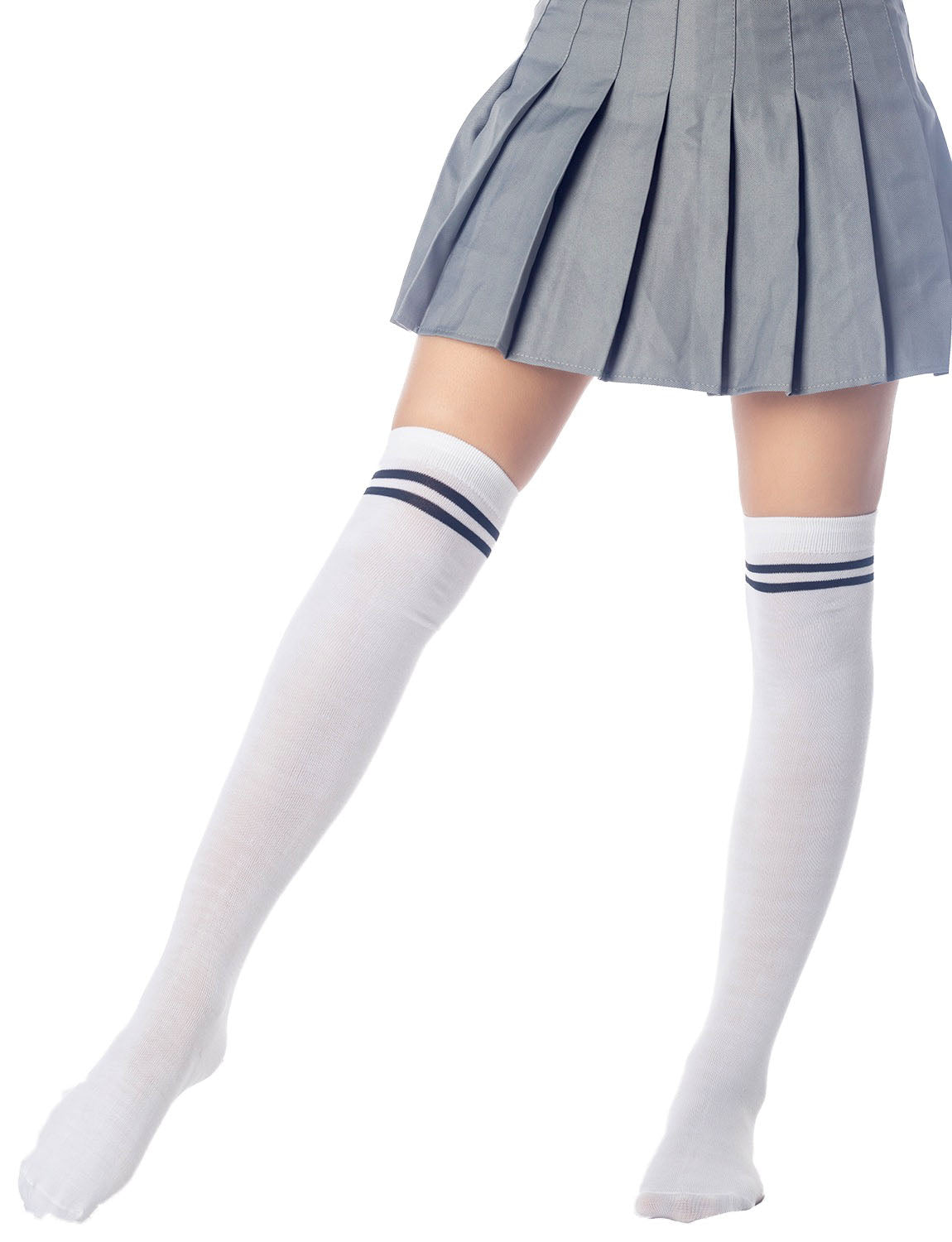 Women's Football Style Stripes Sports Thigh High Long Socks
