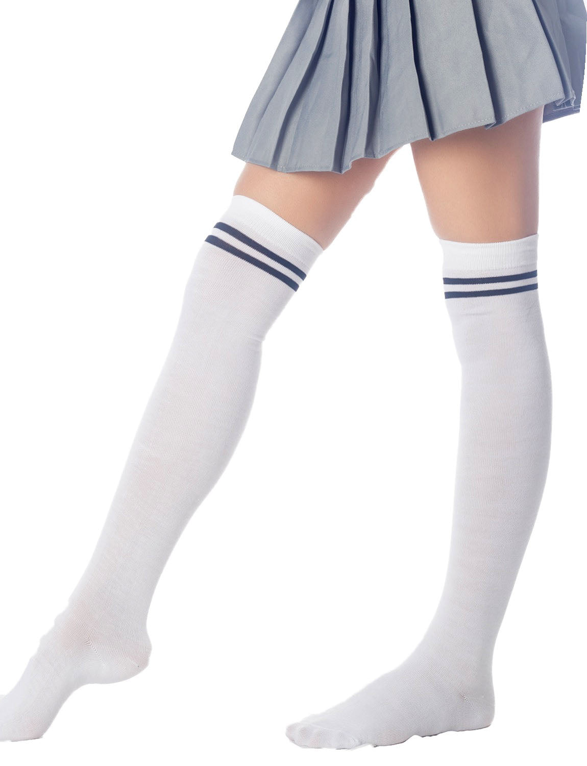 Women's Football Style Stripes Sports Thigh High Long Socks