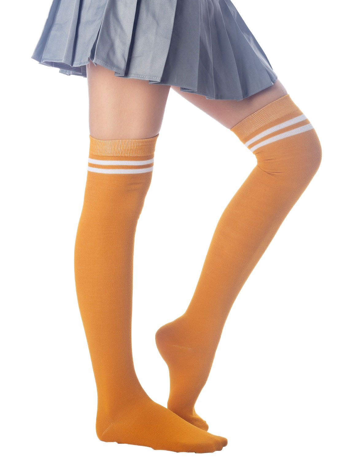 Women's Football Style Stripes Sports Thigh High Long Socks