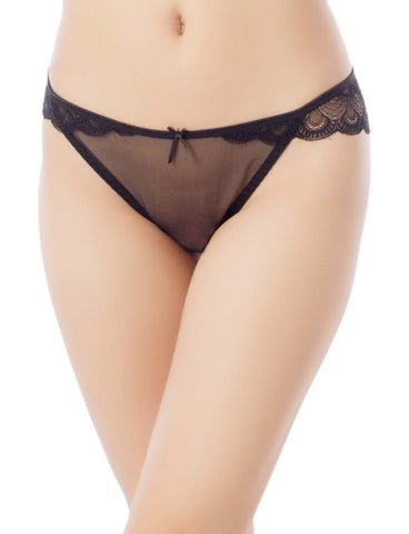 iB-iP Women's Cotton Layered Lace Wings Trimmed See-through Low Rise Brief Panties