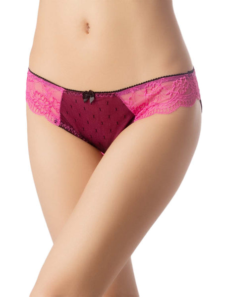 Women's Lace See-through Keyhole Floral Bow Underwear Low Rise Brief Panties
