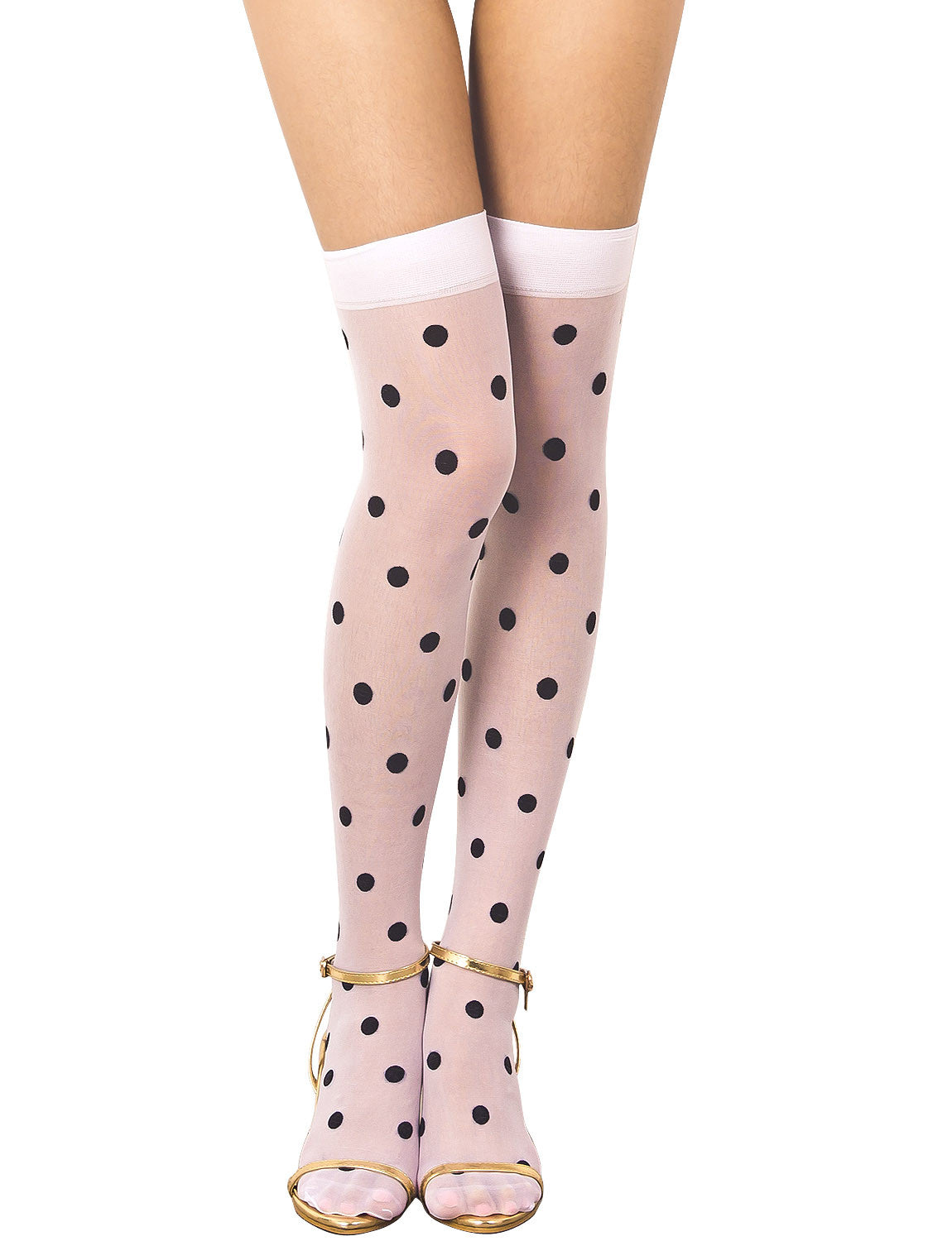 Women's Polka Dots Seamless Stylish Stocking Thigh High Hold-up Stockings