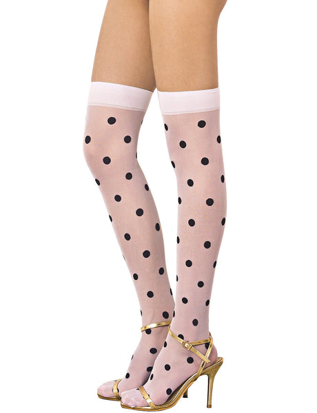 Women's Polka Dots Seamless Stylish Stocking Thigh High Hold-up Stockings