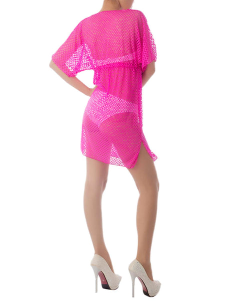 Women's See-through Beach Mesh Fishnet Beachwear Tunic Swimwear Cover-up