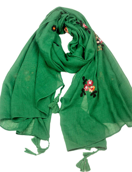 Women's Scarfs Shawl Ladys Flower Printed Lightweight Embroidered Scarf