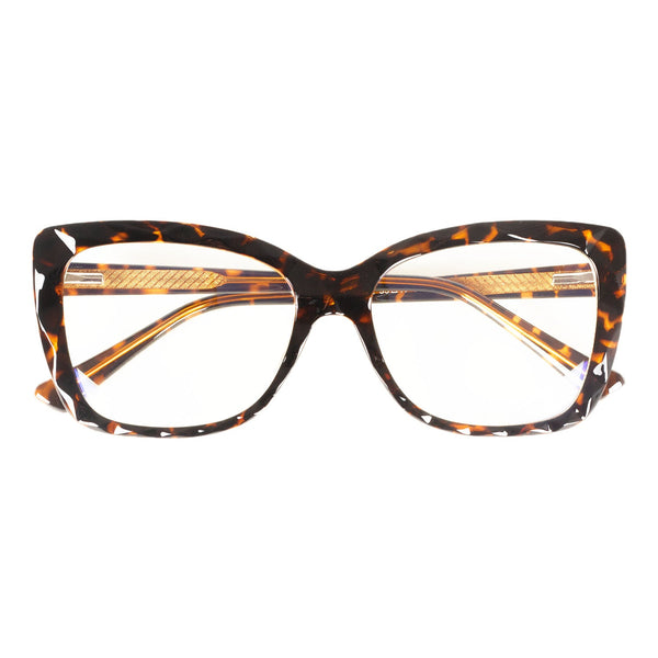 Women's Retro Cat Eye Black Leopard Fashion Clear Lens Classic Eyeglasses