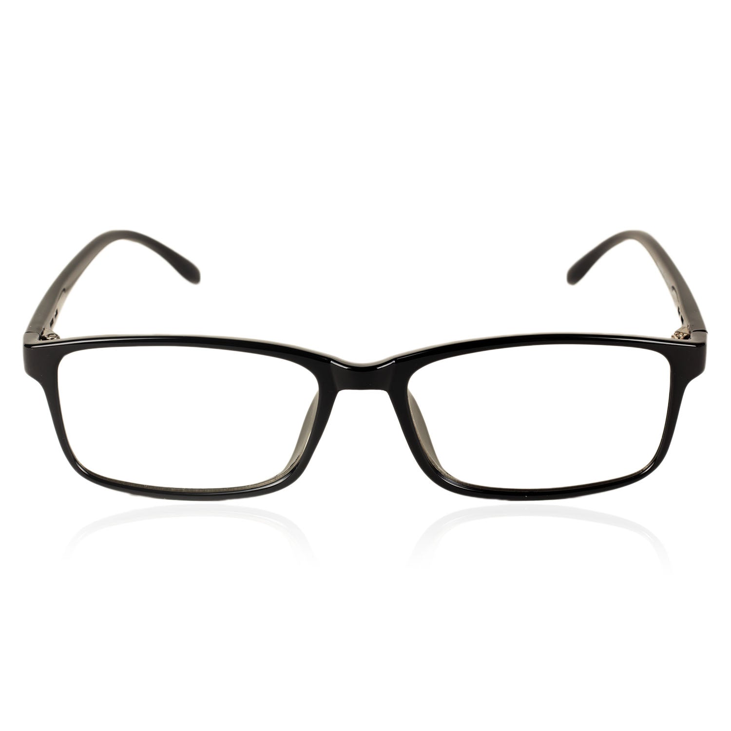 Women's Retro Rectangle Thin Rim Black Leopard Fashion Clear Lens Eyeglasses