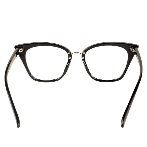 Women's Retro Cat-eye Eyewear Black Leopard Clear Fashion Lens Eyeglasses