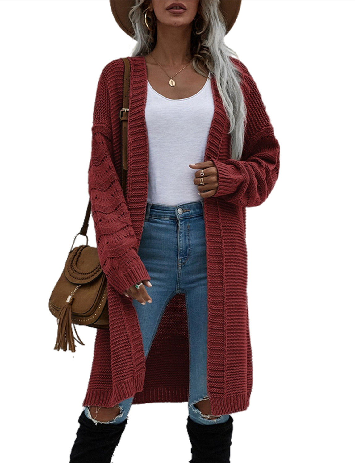 Women's Oversize Cardigan Sweater Loose Casual Long Sleeve Solid Color Top
