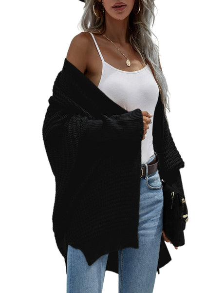 Women's Oversize Cardigan Sweater Loose Casual Batwing Sleeves Fashion Top