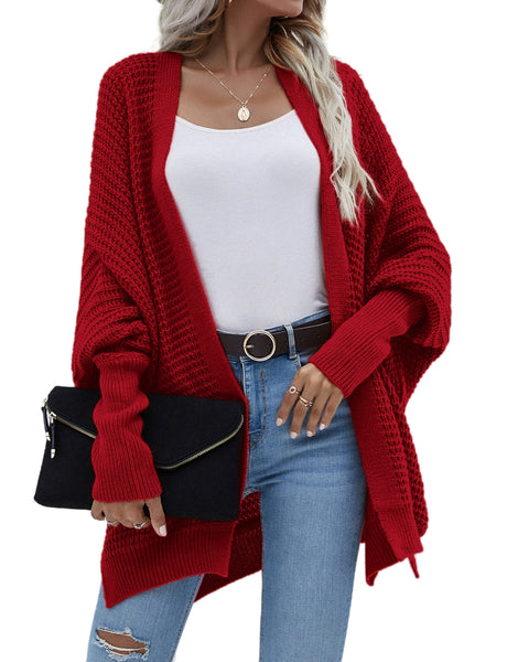 Women's Oversize Cardigan Sweater Loose Casual Batwing Sleeves Fashion Top