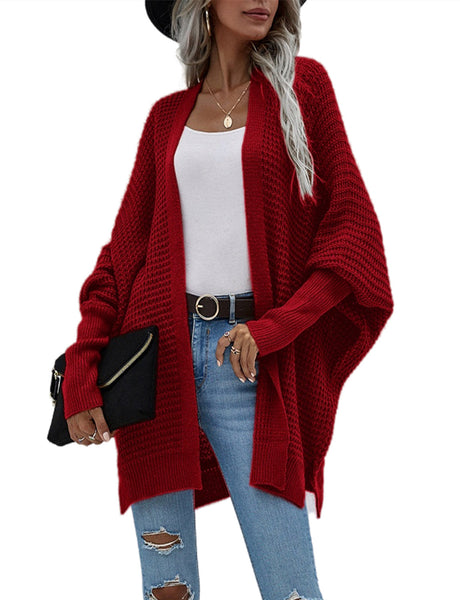 Women's Oversize Cardigan Sweater Loose Casual Batwing Sleeves Fashion Top