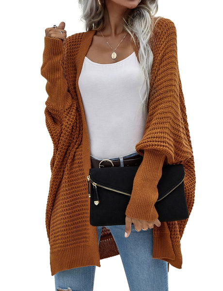 Women's Oversize Cardigan Sweater Loose Casual Batwing Sleeves Fashion Top