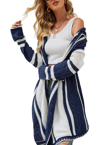 Women's Oversize Fit & Flare Draped Cardigan Sweater Loose Casual Long Sleeve Top
