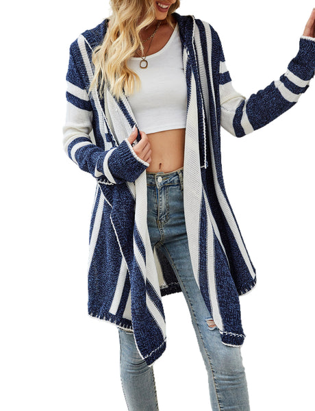 Women's Oversize Fit & Flare Draped Cardigan Sweater Loose Casual Long Sleeve Top