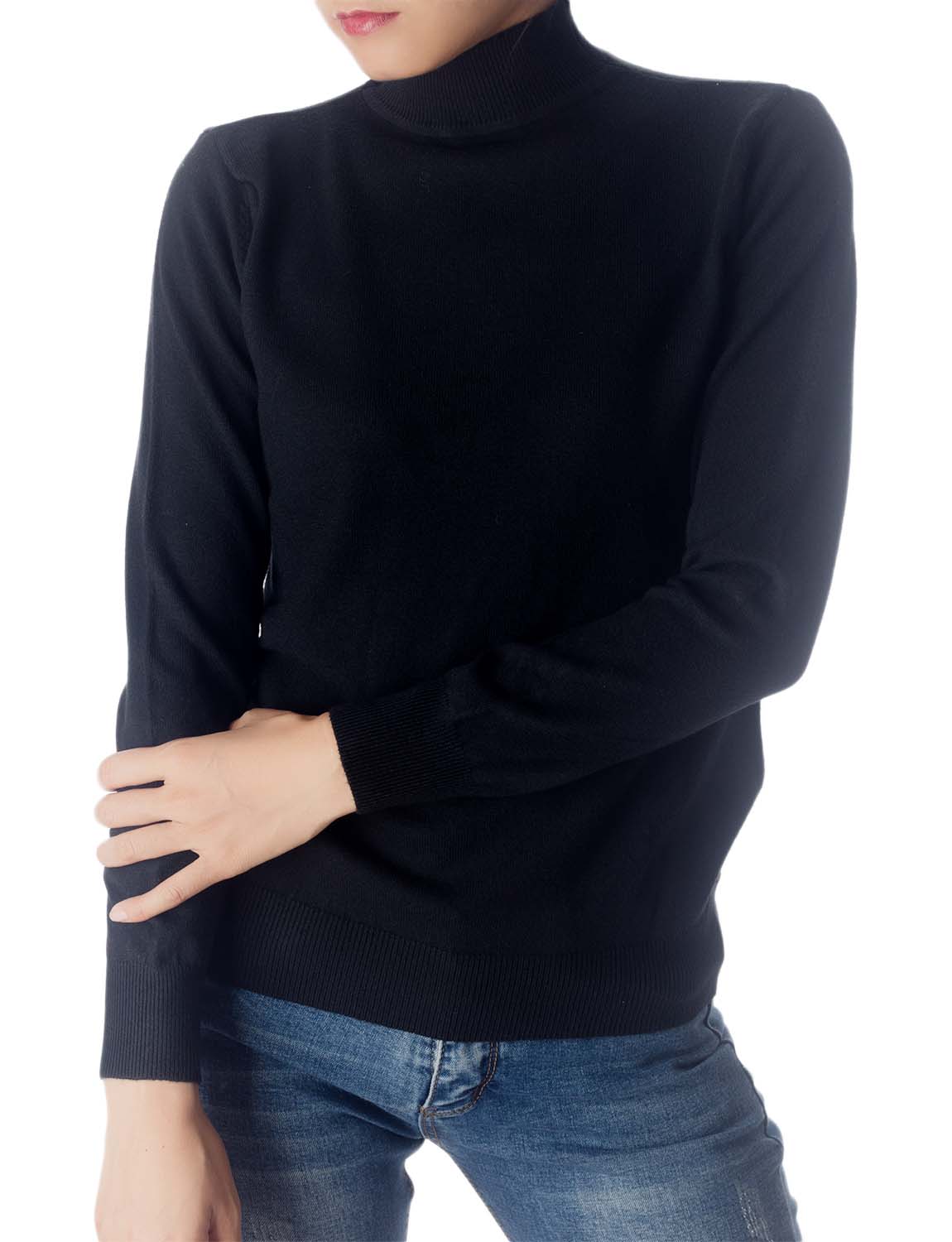 Women's Turtleneck Jumpers Long Sleeve Knitwear Tops Pullover Sweater