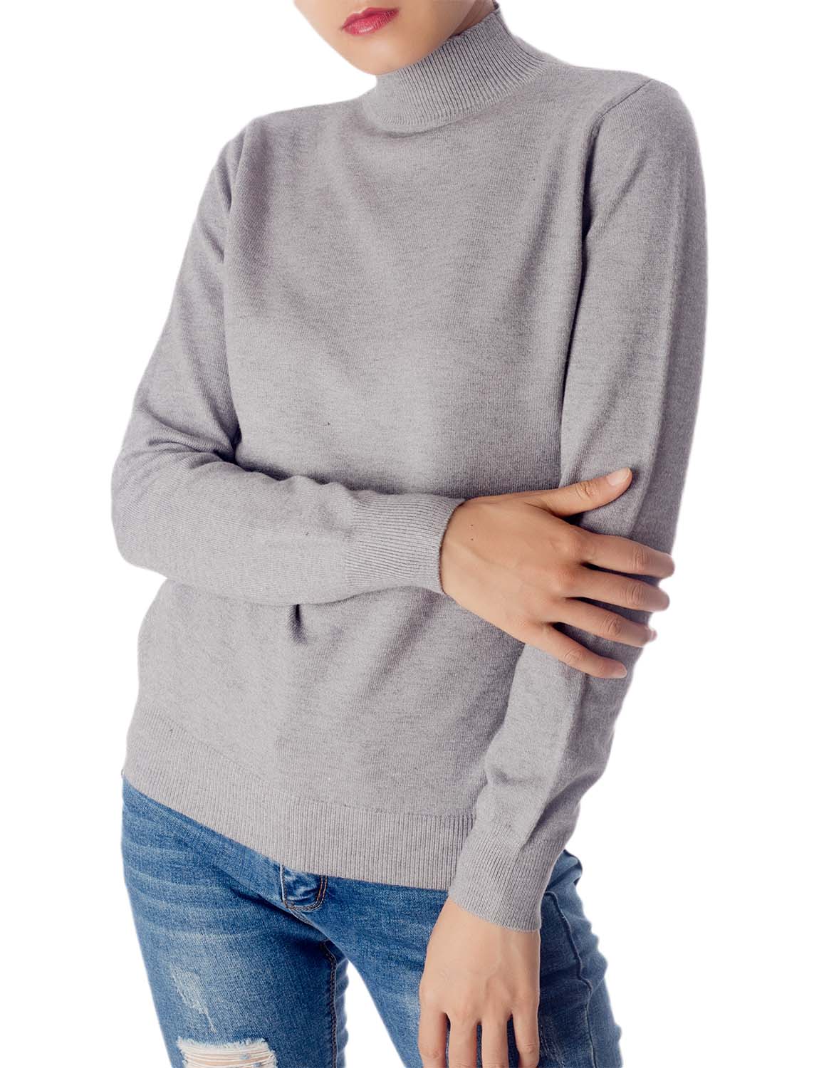Women's Turtleneck Jumpers Long Sleeve Knitwear Tops Pullover Sweater