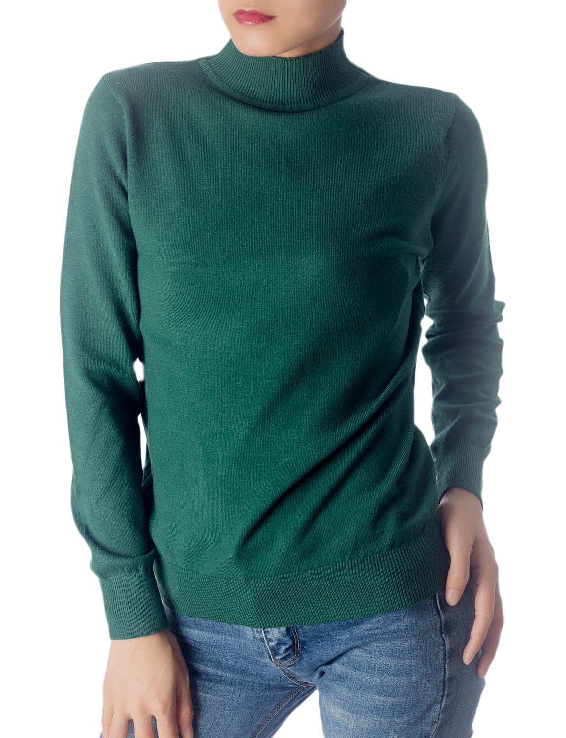 Women's Turtleneck Jumpers Long Sleeve Knitwear Tops Pullover Sweater
