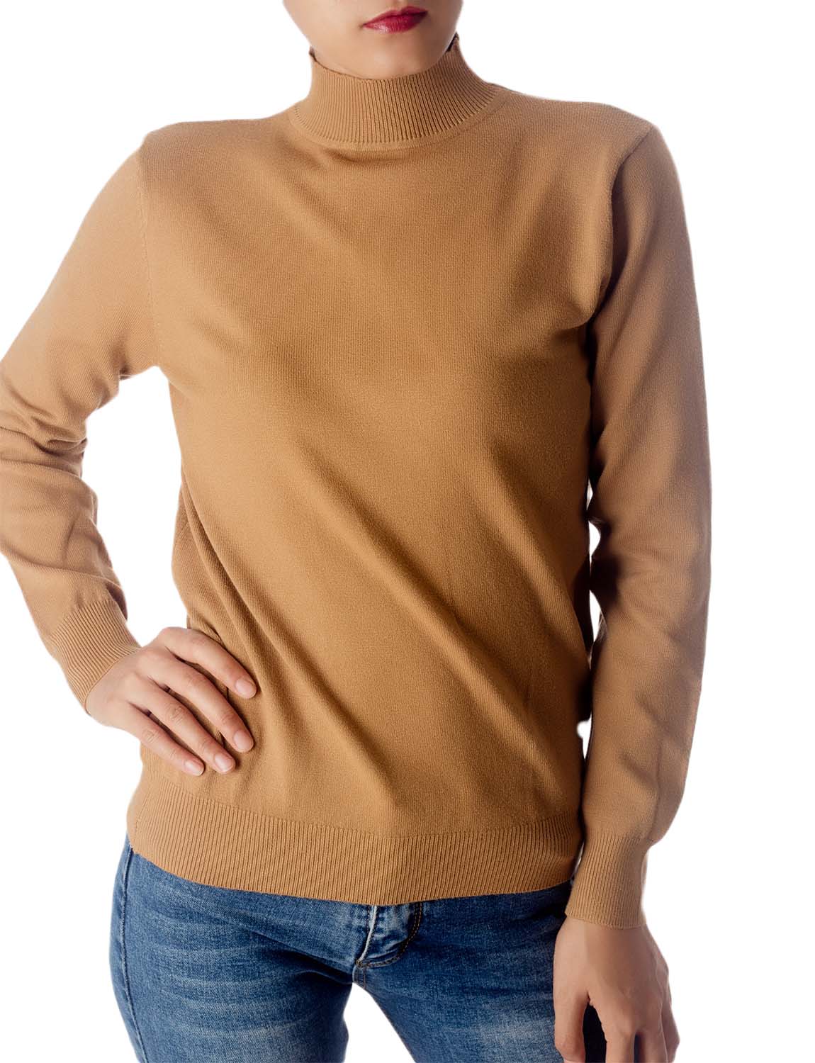 Women's Turtleneck Jumpers Long Sleeve Knitwear Tops Pullover Sweater