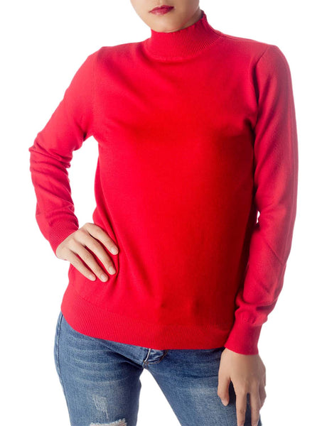 Women's Turtleneck Jumpers Long Sleeve Knitwear Tops Pullover Sweater